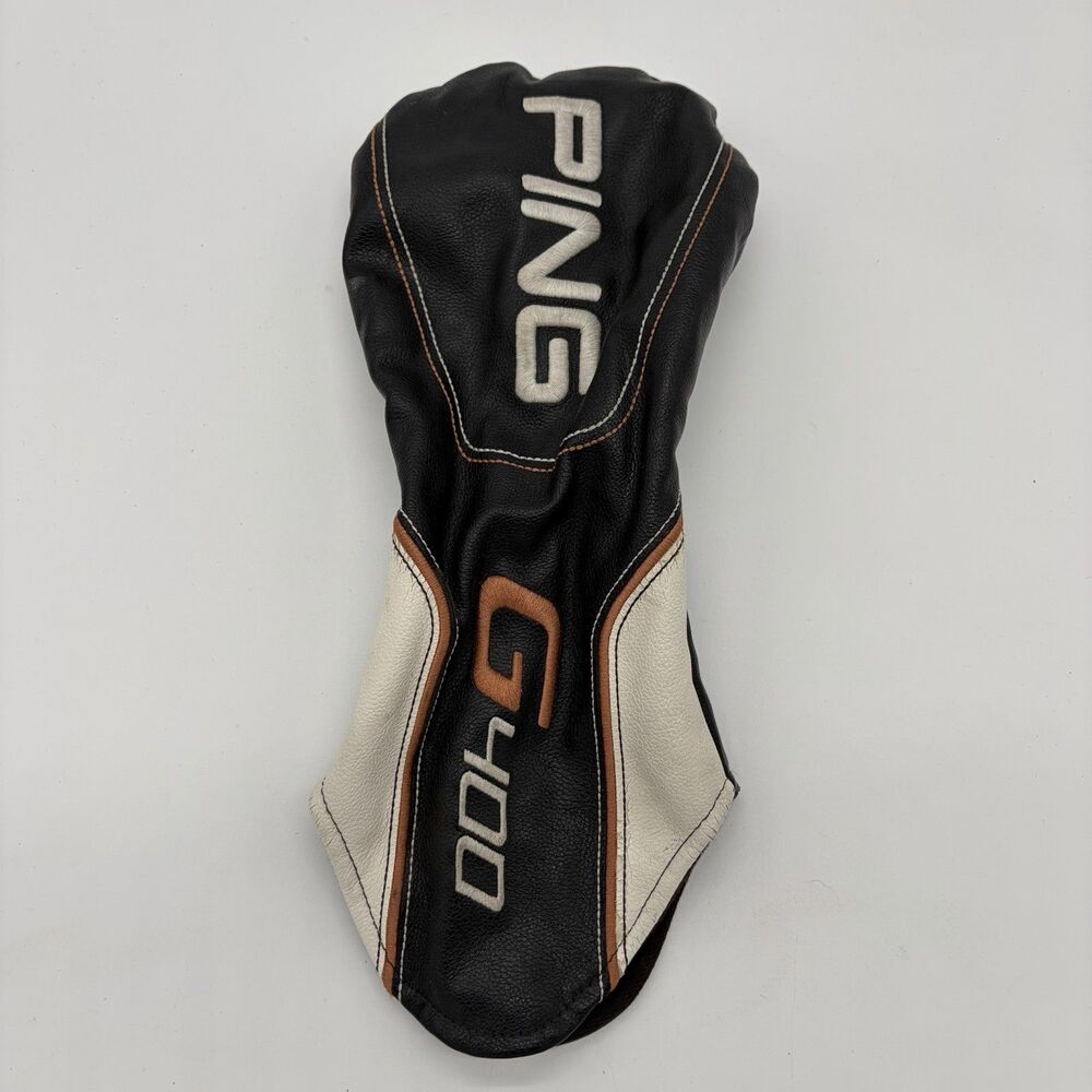 PING G400 Driver Headcover Black White Orange Golf Club Head Cover Leather